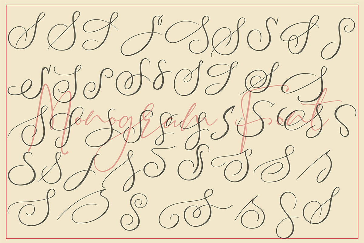 MONOGRAMS BUNDLE A to Z, a Script Font by AMINMARIO (Photo 26 of 37)