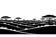 Abstract Savanna Scenery Silhouette, a Graphic by Designer_Momina (Thumbnail 8 of 13)