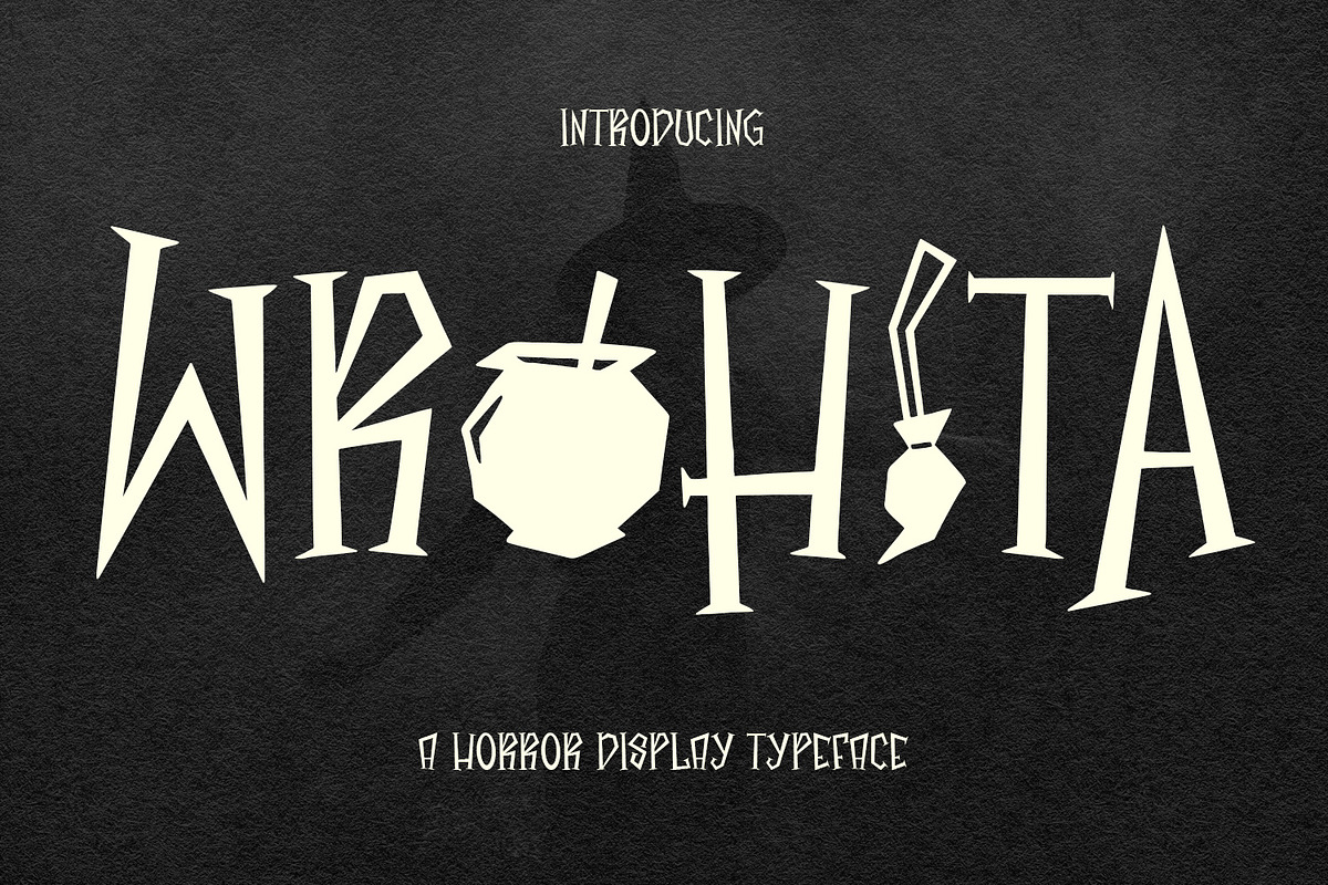 Wrohita Horror Display Font, a Blackletter Font by Maulana Creative (Photo 1 of 6)