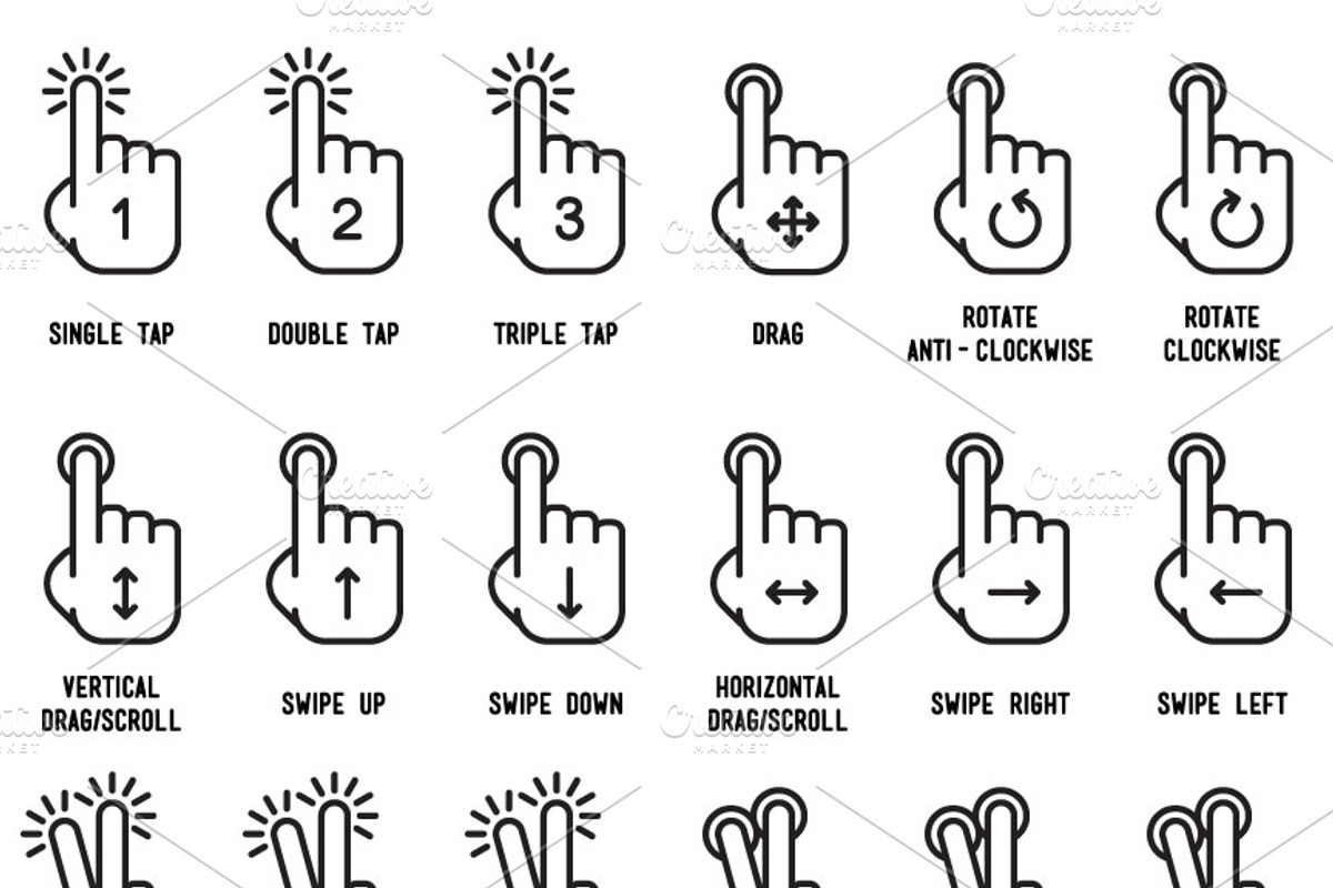 Touch Gesture Icons, an Icon by Glimy (Photo 2 of 5)