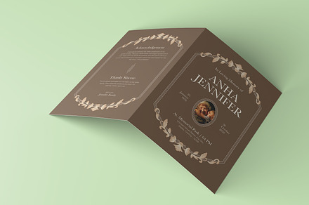 Brown Minimal Funeral Program