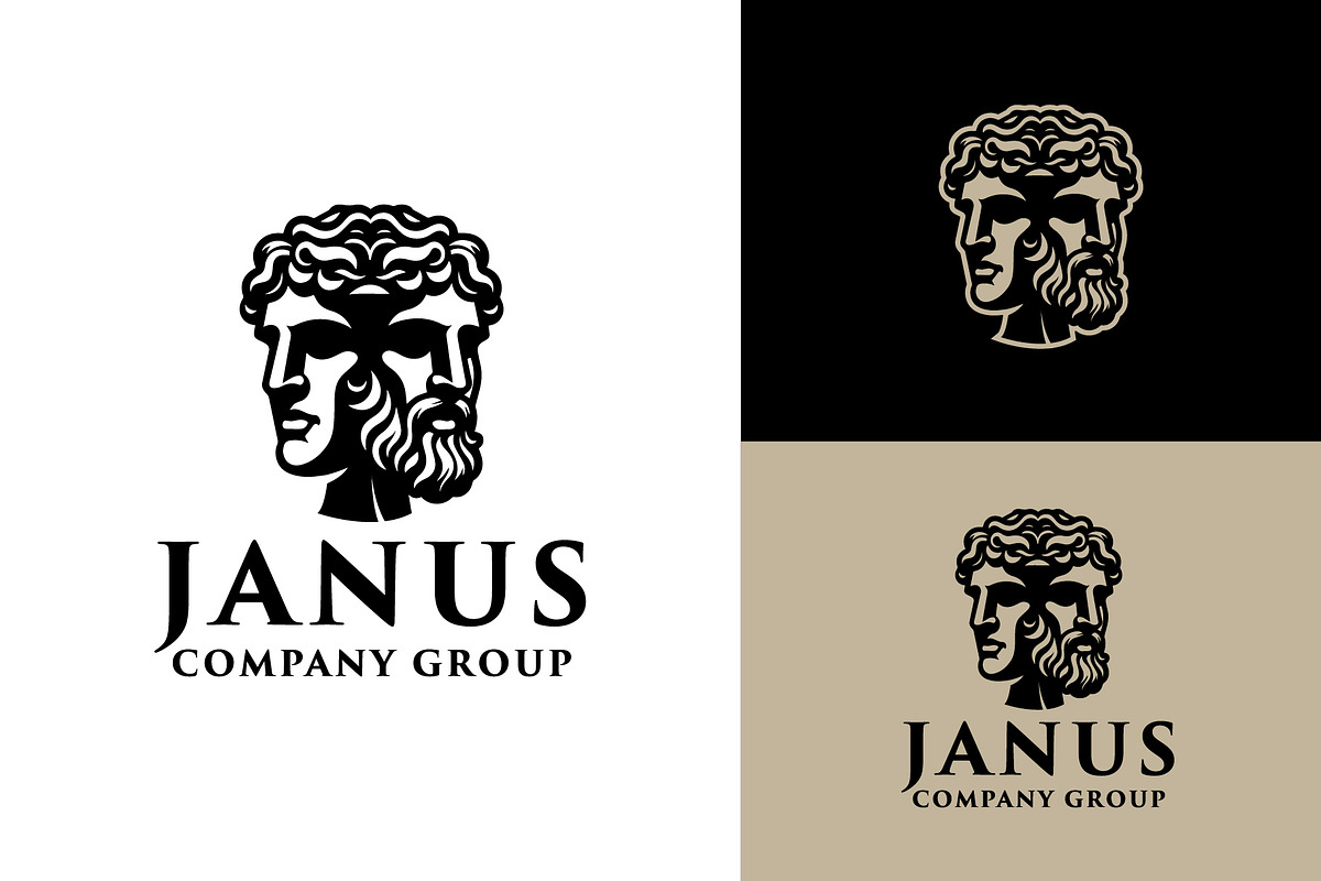 Janus Greek Sculpture Logo, a Branding & Logo Template by funpixel