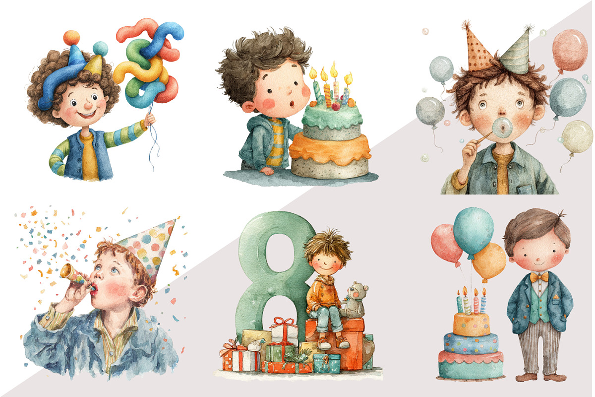 Birthday Boy Clipart, an Illustration by Design Market (Photo 3 of 3)