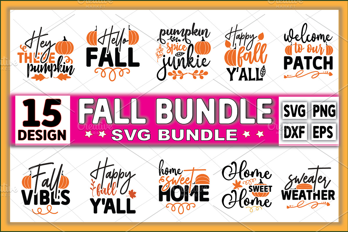 Fall svg bundle, Fall svg Design | Creative Market