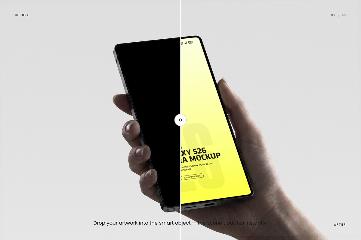 Galaxy S26 Ultra Mockup, an Android Mockup by Toasin Studio (Photo 2 of 5)