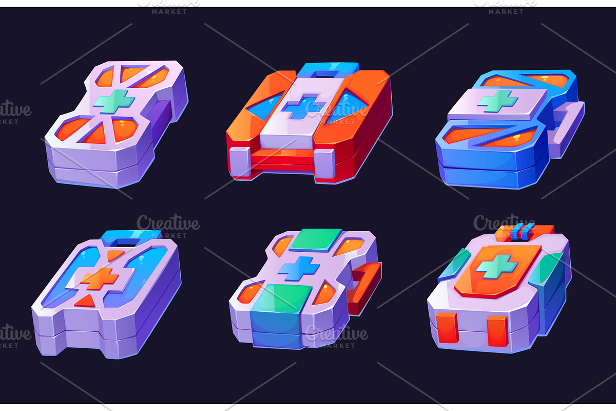 First aid kit game icons, a Healthcare Illustration by Vector Tradition