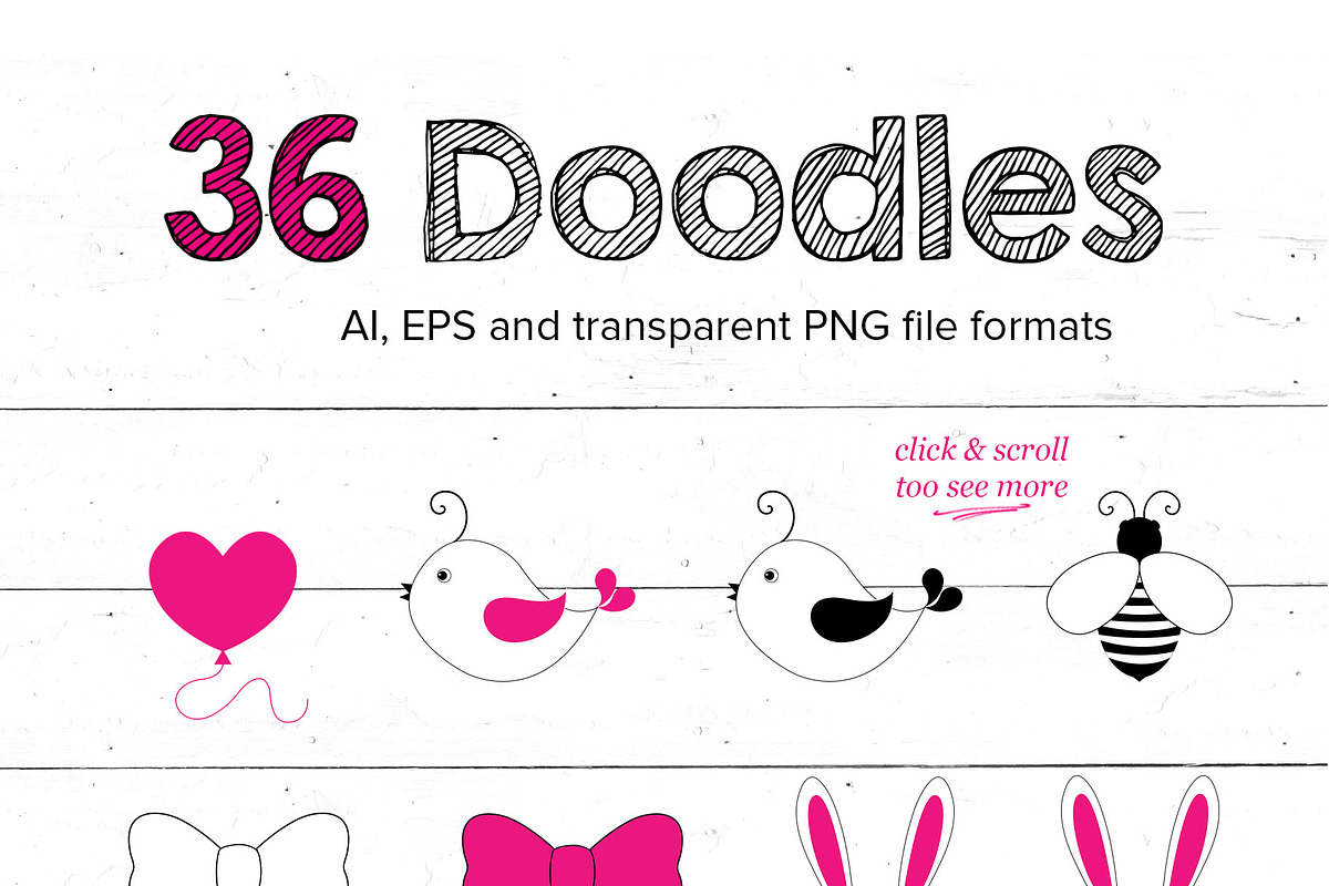 Girlie Doodles Design Set, a Decorative Illustration by Maggie Stilwell Design (Photo 2 of 7)