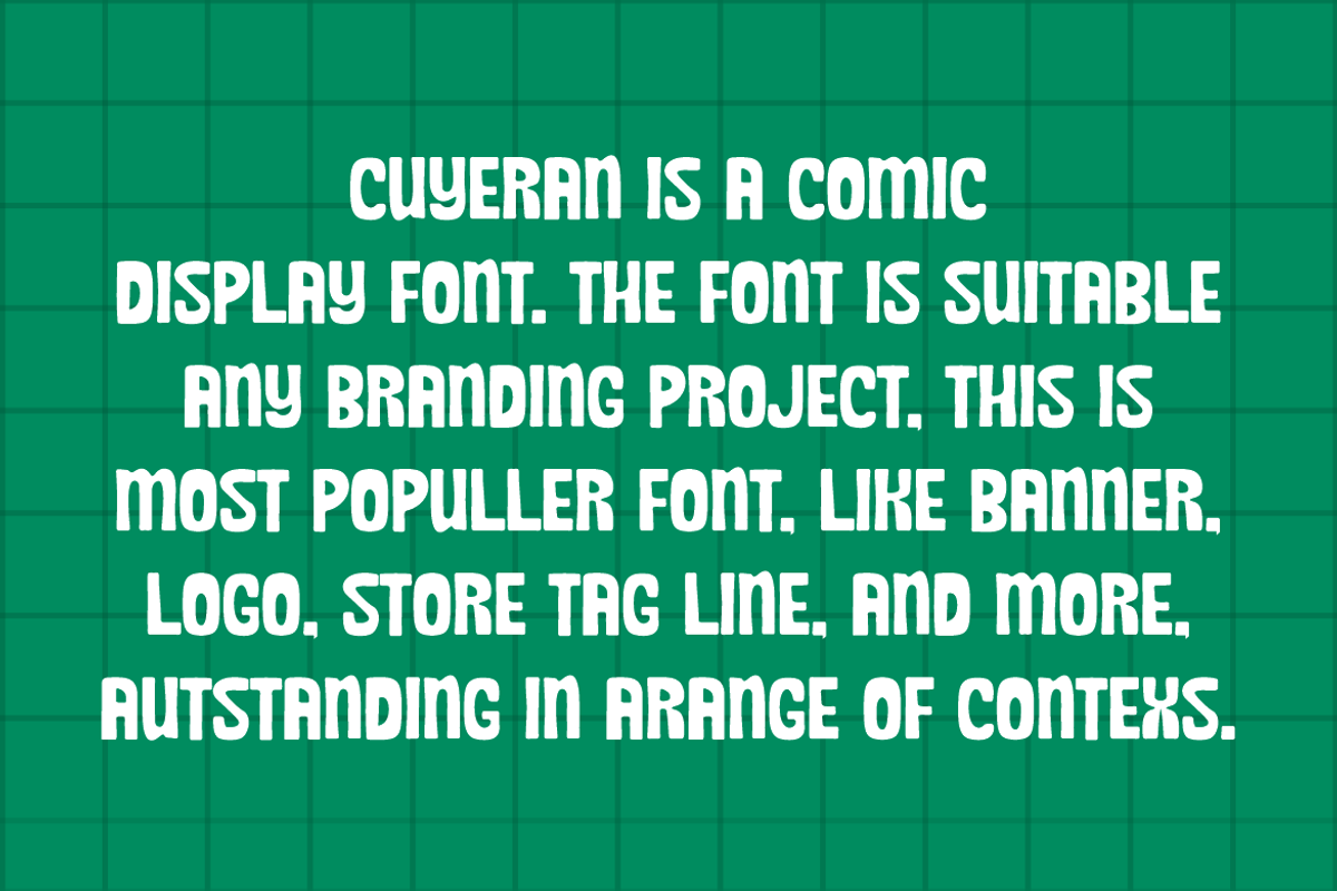 Cuyeran - Comic & Kids Font, a Sans Serif Font by QR Design Studio (Photo 4 of 6)