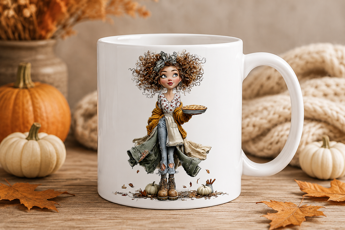 Autumn Girl Clipart, a Seasonal Illustration by CreationArt (Photo 5 of 7)