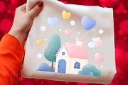 Love in the Little Cottage Clipart, an Illustration by Craft Nest (Thumbnail 6 of 6)