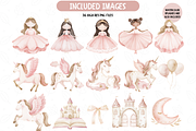 Princess Unicorn Clipart Set, an Illustration by TatiMockup (Thumbnail 3 of 5)