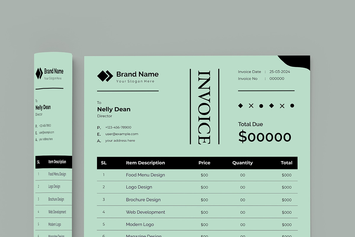 Business Invoice Design Template, a Stationery Template by MightyDesign (Photo 2 of 7)