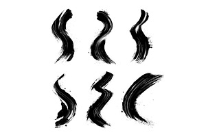 Black curved brush strokes. Rough, an Illustration by Stock-Smart-Start