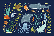 Marine life. Sea set, banner, cards, an Animal Illustration by Good Studio (Thumbnail 5 of 12)