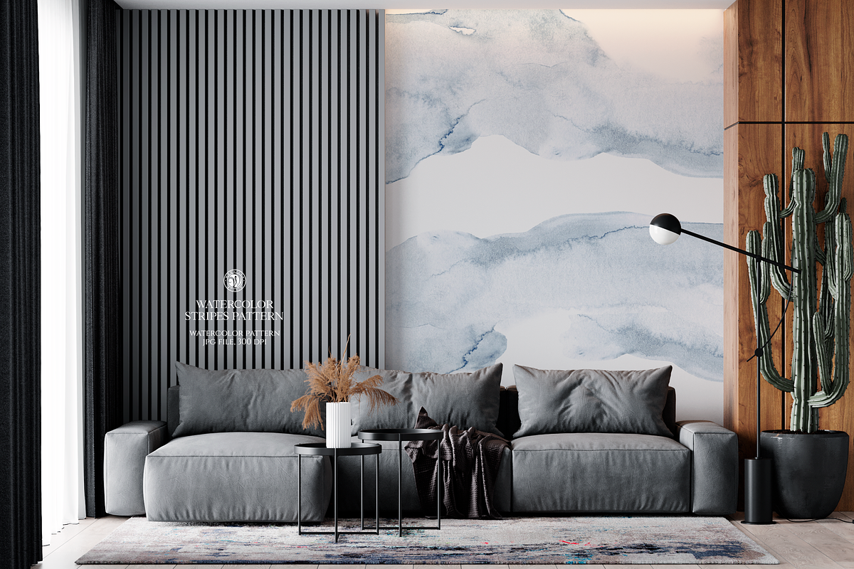 Watercolor Stripes Pattern, a Pattern Graphic by Webvilla Studio (Photo 6 of 6)