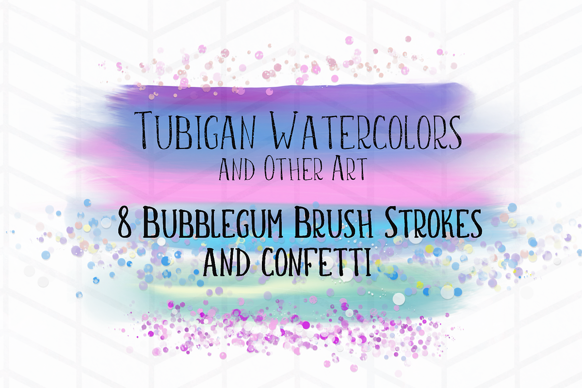 8 Brush Strokes in Bubblegum Unicorn, a Texture Graphic by Tubigan Art (Photo 1 of 2)