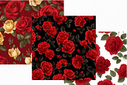 Seamless Red Rose Pattern, an Illustration by Craft Nest (Thumbnail 5 of 6)