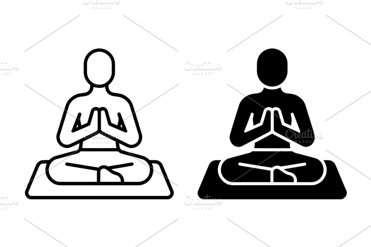 Meditation Pose Icons, a Solid Icon by Artonix (Photo 2 of 2)