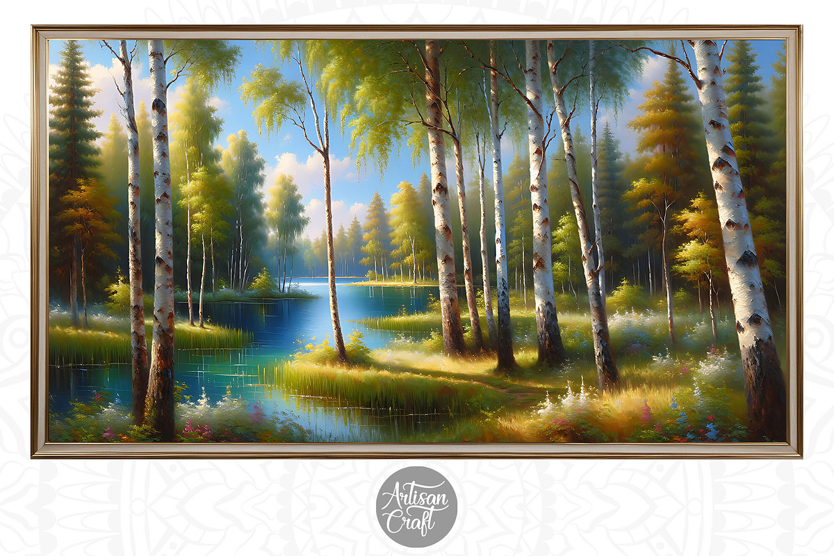 Birch tree forest landscape TV art, a Background Graphic by Artisan Craft (Photo 1 of 4)
