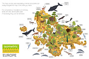 Europe isometric flora & fauna map, an Animal Illustration by pet design shop (Thumbnail 3 of 5)