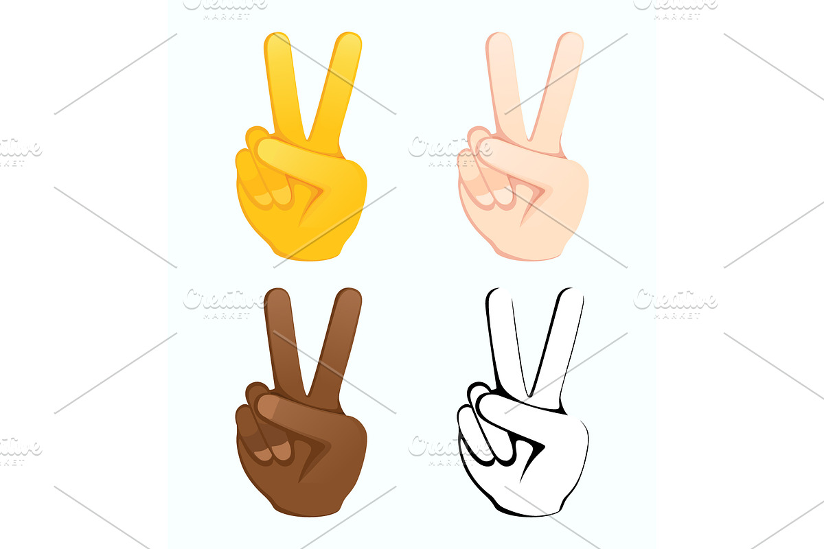 Peace hand sign emoji, an Emoji Icon by Yayasya