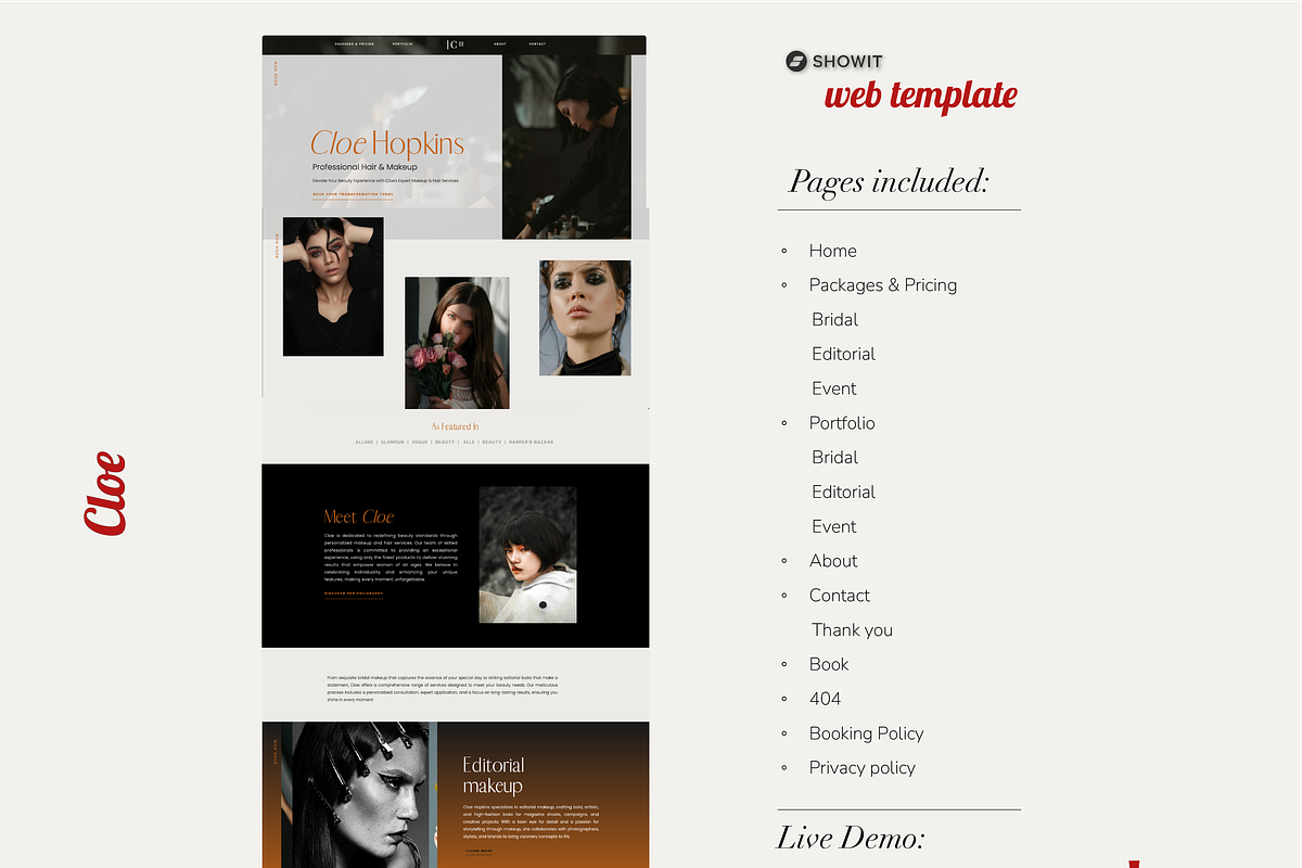 Showit Template| Artists-Photography, a Websites & App Template by Desskoo (Photo 2 of 6)