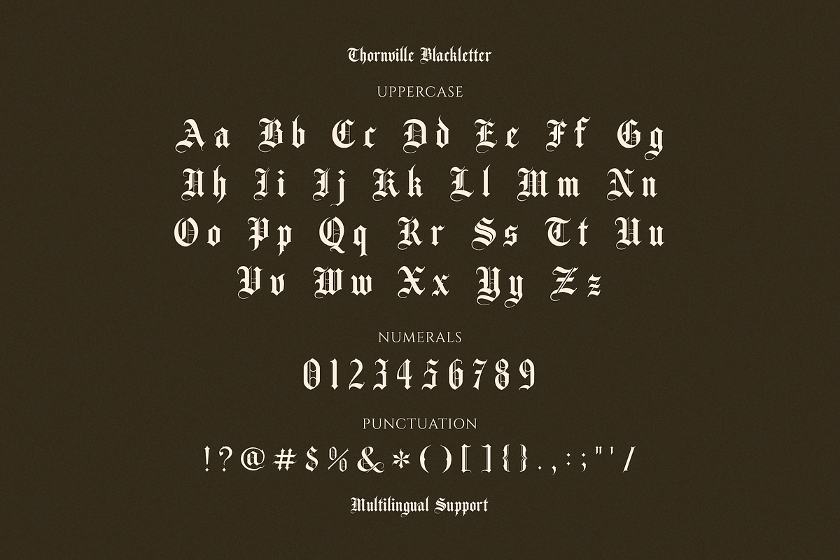 Thornville — Blackletter Display, a Blackletter Font by Creacy Studio (Photo 10 of 10)