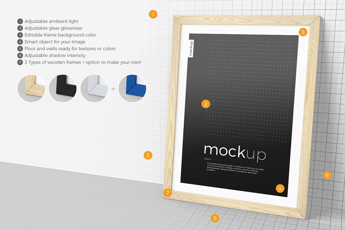 Framed Picture Mockup, a Print Template by KIPET (Photo 2 of 14)