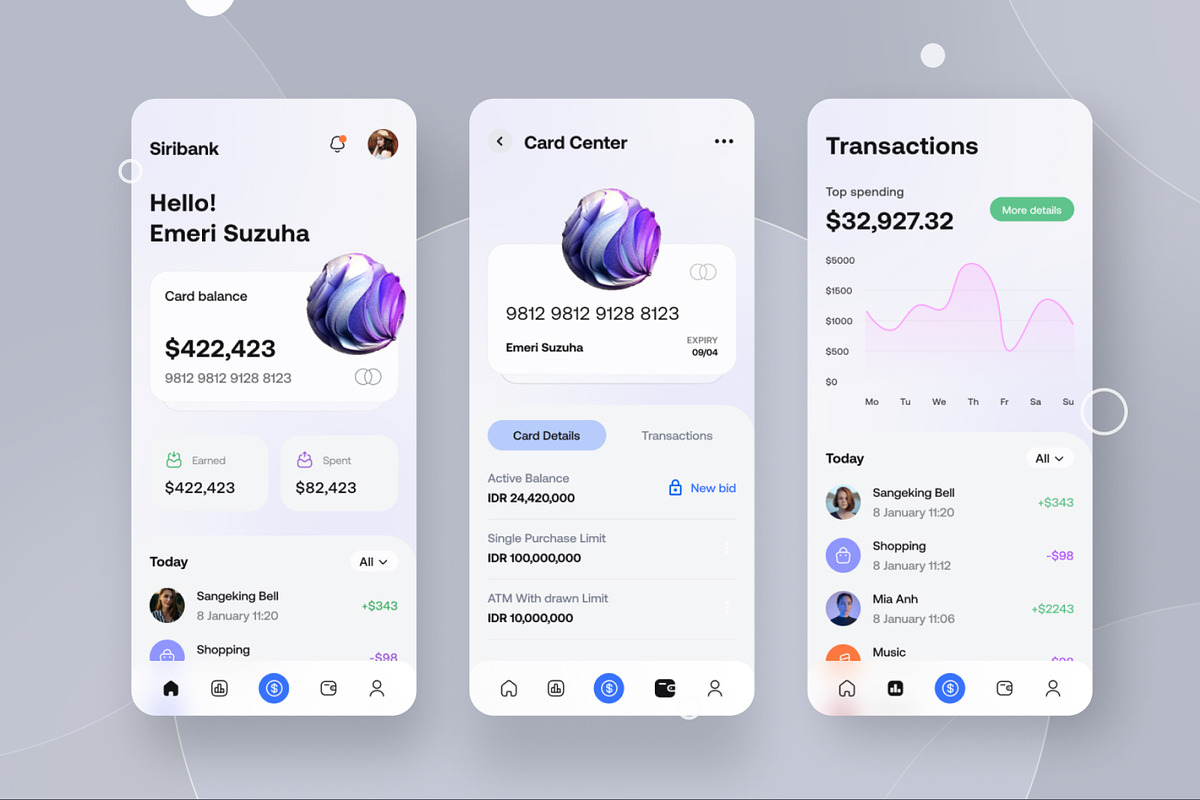 Siribank Finance Ui Kit, an App Template by CreativeUI (Photo 4 of 6)