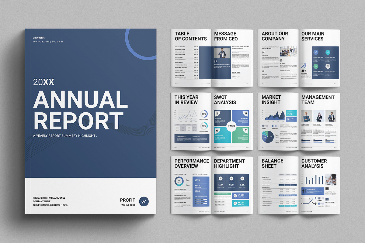 Annual Report Template - 16 Pages