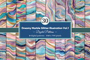 Dreamy Marble Glitter Illustration 1, a Decorative Illustration by Housui Patterns (Thumbnail 1 of 9)