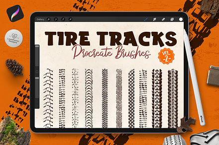 Procreate Brushes | Tire Track Brush