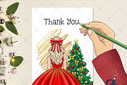The Girl With Christmas Tree Png, an Illustration by Creative Art (Thumbnail 3 of 6)