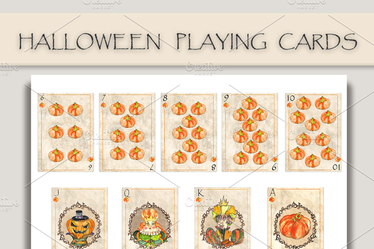 Halloween Playing Cards Collection, a Decorative Illustration by Arevka (Photo 2 of 2)