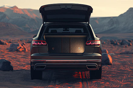Modern car with open empty trunk, a Transportation Photo by AlyaAnd