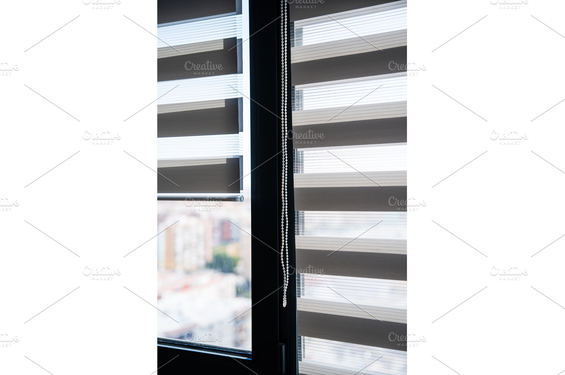 Vertical View of Zebra Window Blinds, an Architecture Photo by volodymyrshtun13795