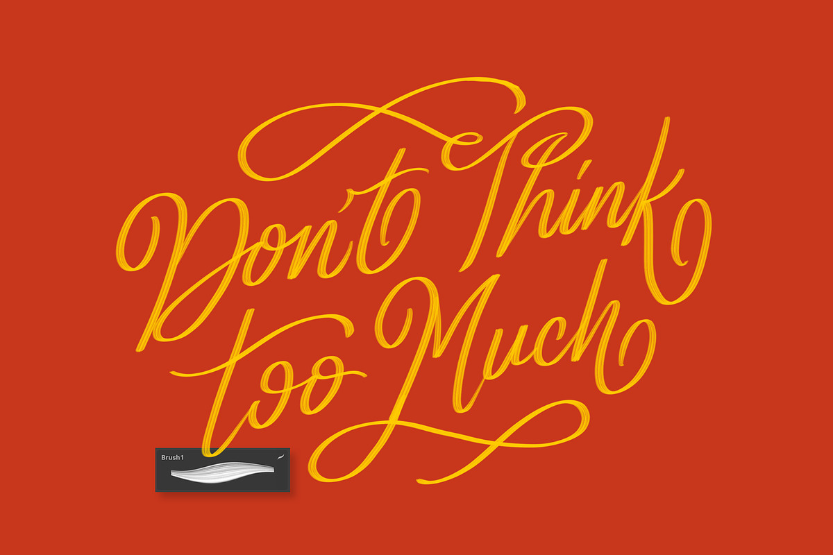 40+ Procreate Lettering Brushes, a Brush Add-On by Nurmiftah (Photo 15 of 18)
