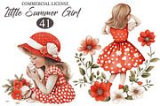 Little Summer Girl PNG Clipart, an Illustration by designcity5 (Thumbnail 1 of 5)