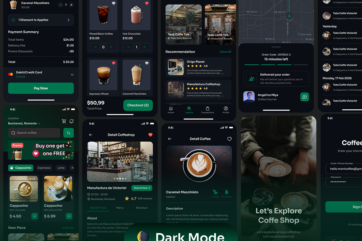 CoffeeQu - Coffee Shop App UI Kit preview 4