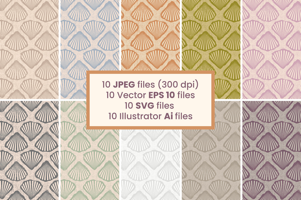 Vintage shell seamless boho pattern, a Pattern Graphic by Sir13 (Photo 2 of 9)