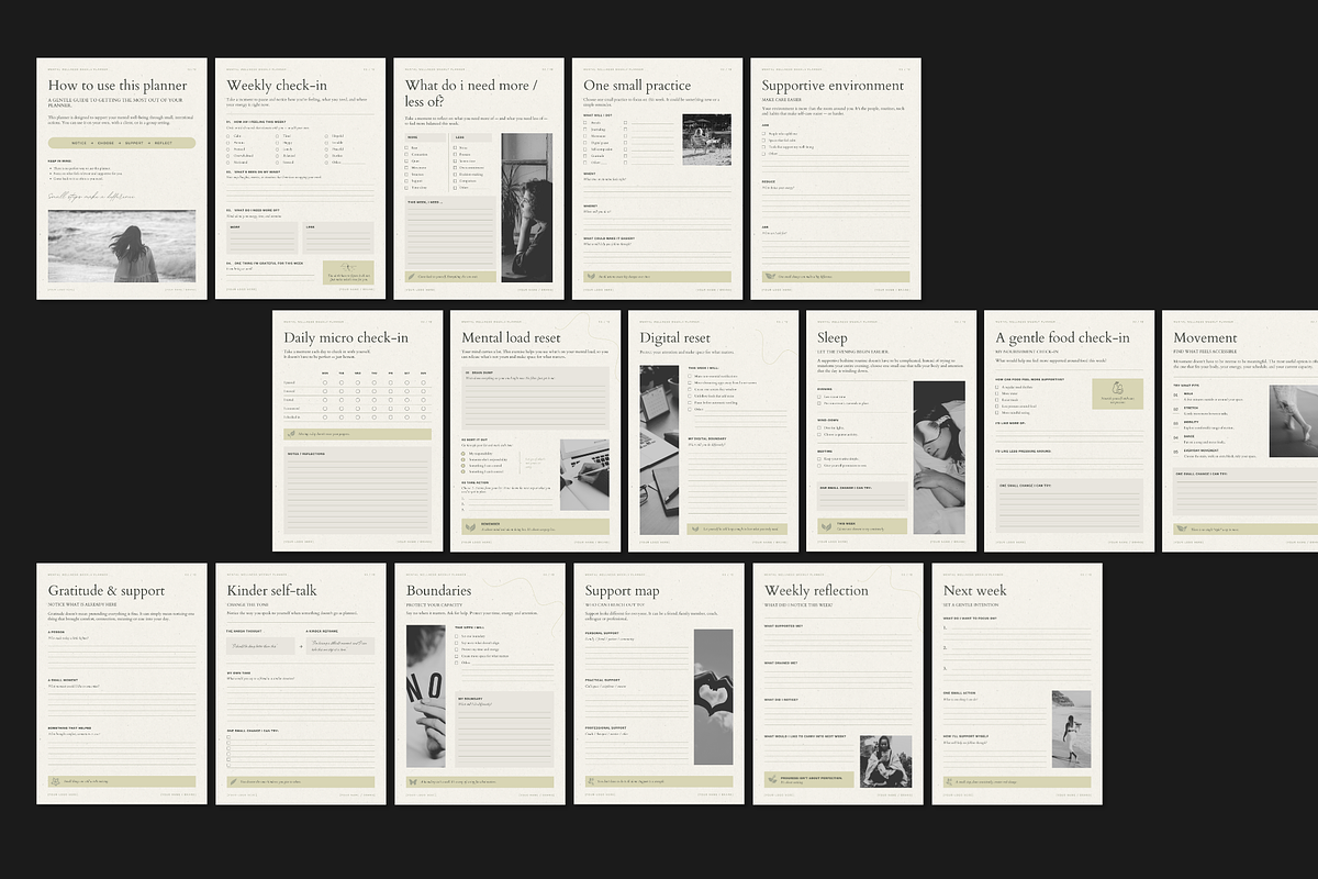 Mental Wellness Weekly Planner, a Marketing Template by Make It Yours Lab. (Photo 9 of 10)
