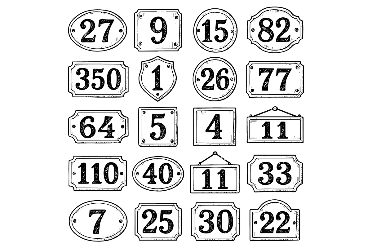 House Numbers Illustration Set, an Object Graphic by nikagraphic