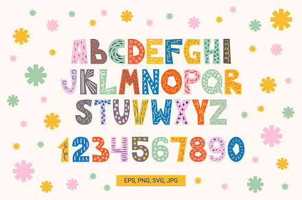 ALPHABET with NUMBERS clipart set, an Education Illustration by LiiaLonn Studio