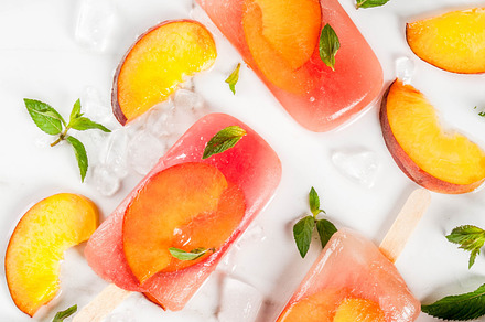 Peach tea popsicles featuring popsicles, ice cream, and peach, a Food & Drink Photo by Rimma
