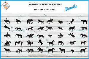 40 Horse Silhouette Bundle