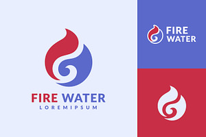 Modern fire and water logo design, a Branding & Logo Template by Saba Vector