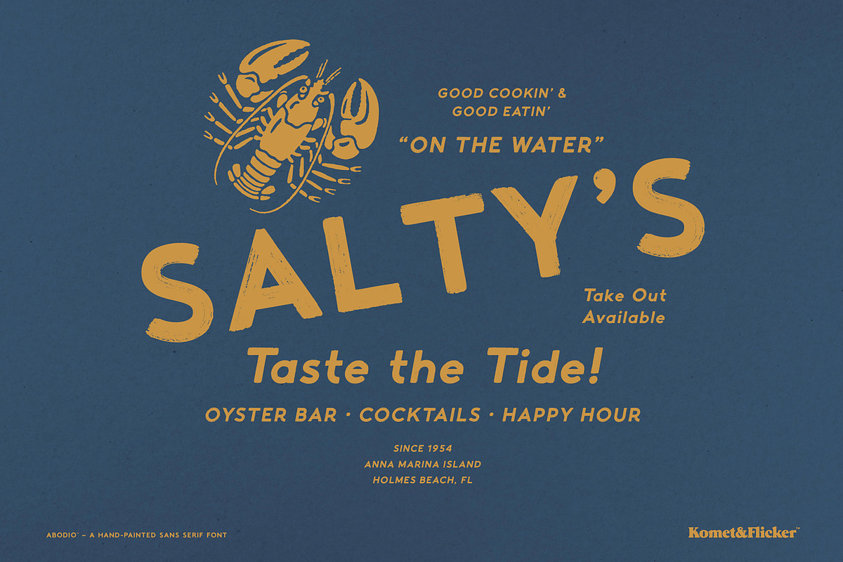 Abodio - A Hand-Painted Font, a Sans Serif Font by Komet & Flicker (Photo 3 of 15)