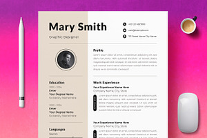 Colorful Resume with Infographic, a Resume Template by ResumeInventor