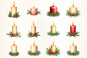 Holiday Candle with Pine Garland Cli, an Illustration by CrexoraLab (Thumbnail 2 of 5)