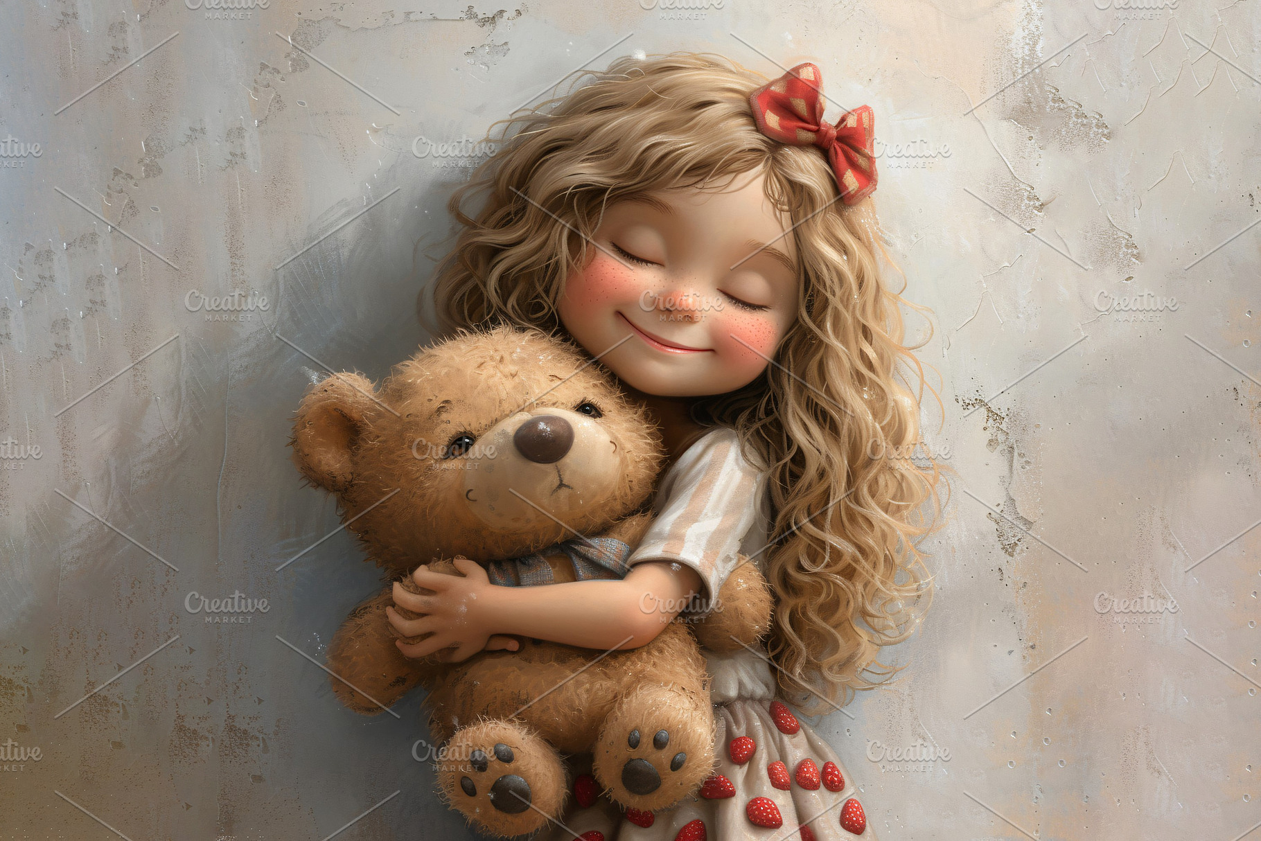 Girl Hugging with Teddy bear, a Person Photo by shahsoft